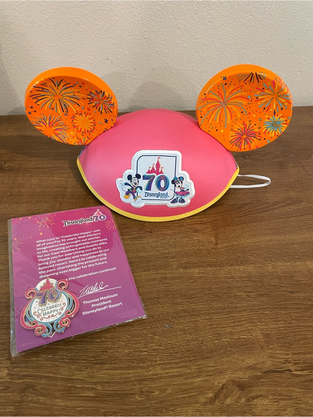 Disney Cast Member 70th Anniversary Exclusive Pin and Mickey Ears Hat